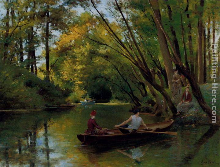 The Boatmen painting - Jules Scalbert The Boatmen art painting
